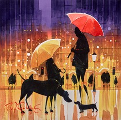 Conversations by Peter J Rodgers - Original Painting on Paper sized 12x12 inches. Available from Whitewall Galleries